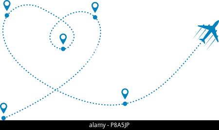 Avion et le chemin Illustration de Vecteur