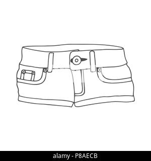 Mode technique croquis de short en jean femme dans vector graphic Illustration de Vecteur