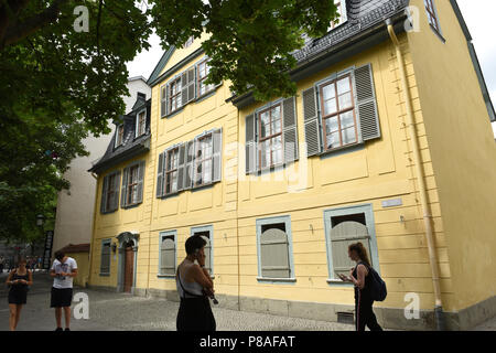 La maison de Schiller et musée, Schillerstrasse, Weimar, Thuringe, Allemagne, Europe Banque D'Images