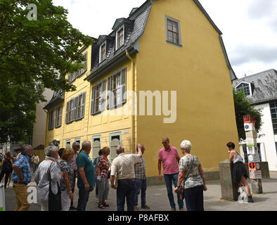 La maison de Schiller et musée, Schillerstrasse, Weimar, Thuringe, Allemagne, Europe Banque D'Images