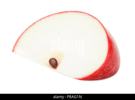 Fresh red apple slice isolated on white Banque D'Images