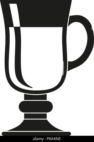 Vin chaud noir et blanc silhouette de verre Illustration de Vecteur