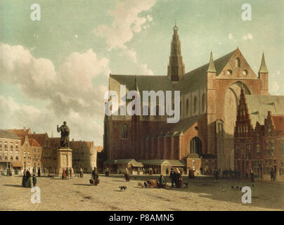 Weissenbruch Jan - gezicht op De Grote Markt Met de St.Bavo te Haarlem Banque D'Images