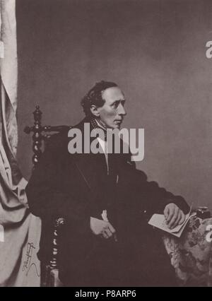 Portrait de Hans Christian Andersen (1805-1875). Musée : collection privée. Banque D'Images