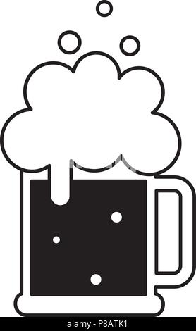 Beer mug avec mousse. Bière noire vecteur icône. Logo du modèle de symbole. Vector illustration isolé. Illustration de Vecteur