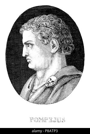 Gnaeus Pompeius Magnus (allemand également Pompejus  † * 106 av. J.-C. - 48 av. J.-C.), général et homme politique romain, Banque D'Images