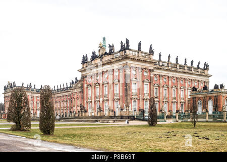 Nouveau Palais (Neues Palais) de Sanssouci, au parc du Mont-Royal. Potsdam, Allemagne. Banque D'Images