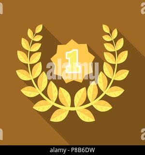 Une couronne d'or du metal.La récompense pour la première place.de prix et de trophées seule icône de style plat symbole vecteur illustration web stock. Illustration de Vecteur