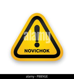 Novichock icône d'avertissement contre les agents chimiques Illustration de Vecteur