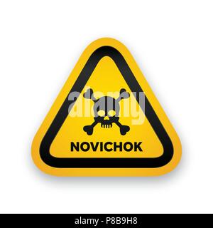 Novichock icône d'avertissement contre les agents chimiques Illustration de Vecteur