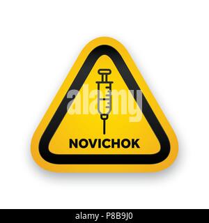 Novichock icône d'avertissement contre les agents chimiques Illustration de Vecteur