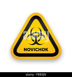 Novichock icône d'avertissement contre les agents chimiques Illustration de Vecteur