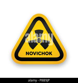 Novichock icône d'avertissement contre les agents chimiques Illustration de Vecteur