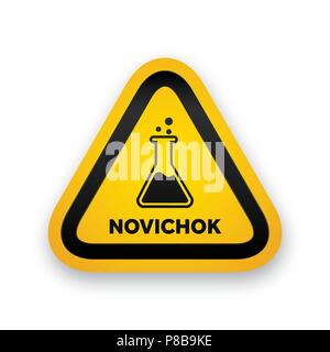 Novichock icône d'avertissement contre les agents chimiques Illustration de Vecteur