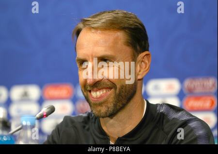 Gestionnaire de l'Angleterre Gareth Southgate lors de la conférence de presse du stade Luzhniki de Moscou. Banque D'Images