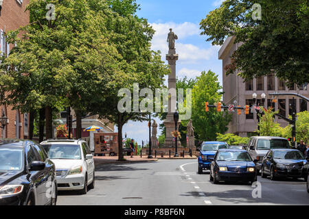 Lancaster, PA, USA - 25 juin 2018 : Penn Square dans le centre-ville de la ville. Banque D'Images