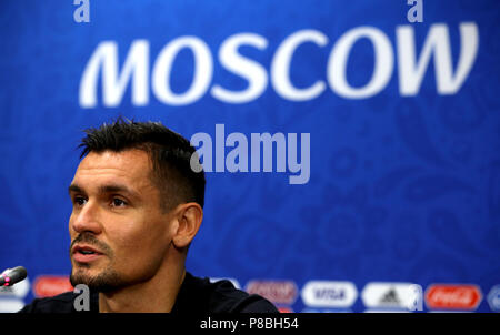 La Croatie Dejan Lovren lors de la conférence de presse du stade Luzhniki de Moscou. Banque D'Images