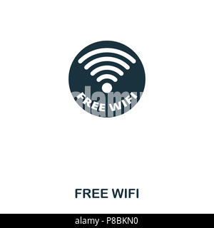 L'icône de connexion Wi-Fi gratuite. L'icône de style de ligne design. L'ASSURANCE-CHÔMAGE. Illustration de l'icône de connexion Wi-Fi gratuite. Les pictogrammes isolé sur blanc. Prêt à utiliser dans la conception de sites web, applications, logiciels, p Banque D'Images