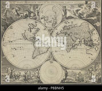 Orbis Terrarum nova et accuratissima tabula. Musée : collection privée. Banque D'Images