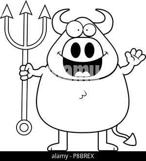 Illustration d'un dessin d'un diable en agitant. Illustration de Vecteur