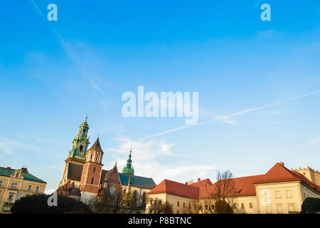 La cathédrale du Wawel sur la colline de Wawel à Cracovie, Pologne. Banque D'Images