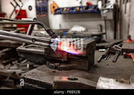 Vérin gaz machine à souder. Autogen. Banque D'Images