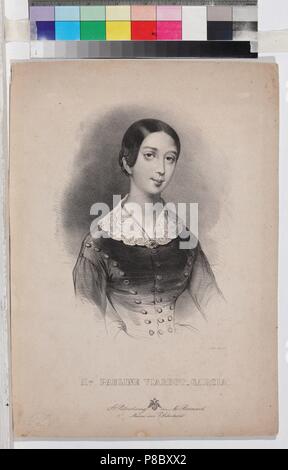 Portrait de la chanteuse et compositeur Pauline Viardot (1821-1910). Musée : I. Tourgueniev Memorial Museum, Moscou. Banque D'Images