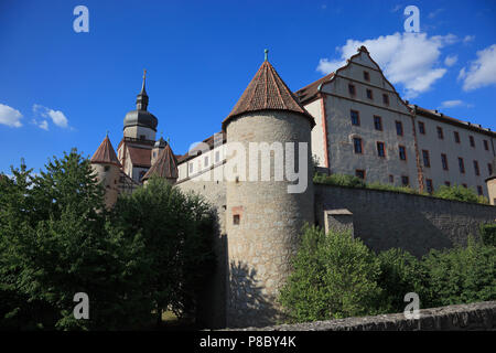 Scherenbergtor Kiliansturm gate et de la tour, la forteresse Marienberg, Würzburg, Wuerzburg, Basse-franconie , Bavière, Allemagne Banque D'Images