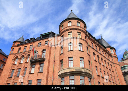 Stockholm, Suède. Strandvagen street palace dans Ostermalm district. Banque D'Images