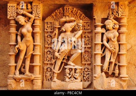 Gujarat : le grès-temple Rani ki Vav et étape de la dynastie Solanki dans Ahmedabad-City Banque D'Images