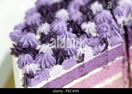 Gâteau aux bleuets sur fond blanc.Copier l'espace. Banque D'Images