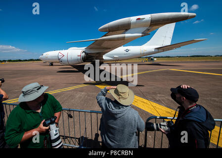 Boeing E-6 E-6 (anciennement Mercure Hermes) est un poste de commandement aéroporté et relais de communication basé sur le Boeing 707-320, au Royal International Air Tattoo, RIAT 2018, RAF Fairford, Gloucestershire, Royaume-Uni. Adeptes des Banque D'Images