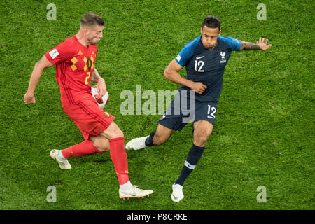 Saint-pétersbourg, Russie. 11 juillet, 2018. Toby ALDERWEIRELD (gauche, BEL) contre Corentin TOLISSO (FRA), action, duels, France (FRA) - Belgique (BEL) 1 : 0, demi-finale, match 61, le 10.07.2018 à Saint-Pétersbourg ; Coupe du Monde de Football 2018 en Russie à partir de la 14.06. - 15.07.2018. © | Conditions de crédit dans le monde entier : dpa/Alamy Live News Banque D'Images