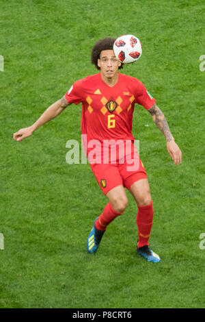 Saint-pétersbourg, Russie. 11 juillet, 2018. Axel WITSEL (BEL) avec ballon, l'action individuelle avec ball, action, plein la figure, portrait, France (FRA) - Belgique (BEL) 1 : 0, demi-finale, match 61, le 10.07.2018 à Saint-Pétersbourg ; Coupe du Monde de Football 2018 en Russie à partir de la 14.06. - 15.07.2018. © | Conditions de crédit dans le monde entier : dpa/Alamy Live News Banque D'Images