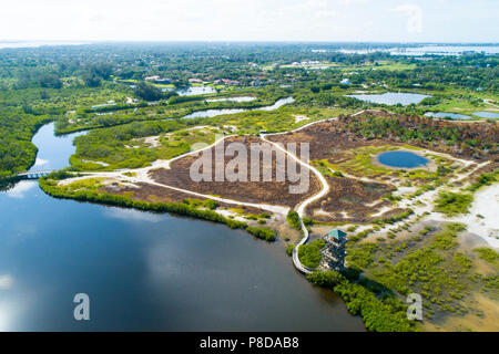 Robinson Préserver Bradenton, une mosaïque de 487 hectares de vasières, marais à mangroves, plages et tour d'observation ainsi que de nombreux sentiers de randonnée pédestre et de vélo Banque D'Images