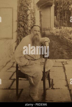 Portrait de l'auteur Comte Lev Nikolaïevitch Tolstoï (1828-1910). Musée : Musée d'état de Léon Tolstoï, Moscou. Banque D'Images