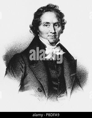 Portrait du poète et dramaturge Jean François Casimir Delavigne (1793-1843). Musée : A. Pouchkine Memorial Museum, Saint-Pétersbourg. Banque D'Images