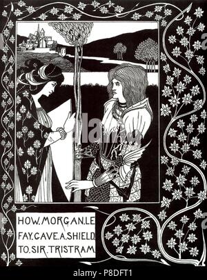 Illustration pour le livre "Le morte d'Arthur" de Sir Thomas Malory. Musée : collection privée. Banque D'Images