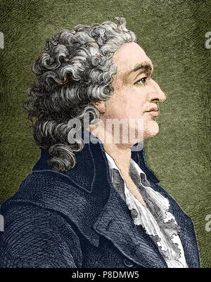 Portrait de Marie Jean Antoine Nicolas Caritat, Marquis de Condorcet (1743-1794). Musée : collection privée. Banque D'Images