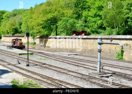 Une locomotive de commutation à la Minett Park fond-de-Gras près de Niedercorn (Luxembourg), 06 mai 2018. Dans le monde d'utilisation | Banque D'Images