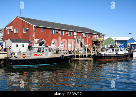 Bateaux-pilotes dans le port, Portland, Maine Banque D'Images