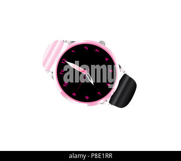 Montre-bracelet à la mode sur fond blanc Banque D'Images