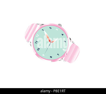 Montre-bracelet à la mode sur fond blanc Banque D'Images