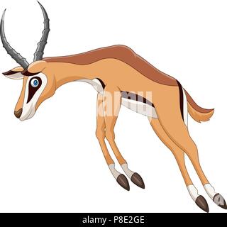 Le saut de l'antilope dessin animé Illustration de Vecteur