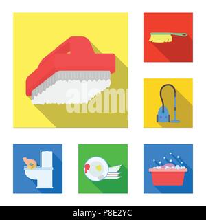 Femme de ménage et de télévision d'icônes dans la collection set pour la conception. Pour le nettoyage d'équipement stock symbol vector Illustration de Vecteur