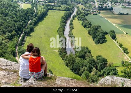 EXCURSION DANS LA SUISSE NORMANDE CLECY,, FRANCE Banque D'Images