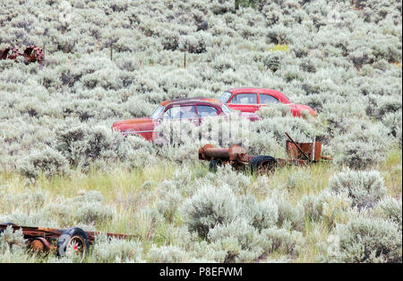 Vintage car près de Kamloops en Colombie-Britannique, Canada Banque D'Images