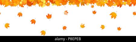 Les feuilles d'automne automne bannière transparente horizontale pour la décoration Illustration de Vecteur
