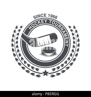 Hockey Vintage icône dans l'ancien style. Illustration de Vecteur