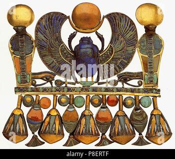 Scarabée pectoral de la tombe de Toutankhamon. Musée : le Musée égyptien, Le Caire. Banque D'Images